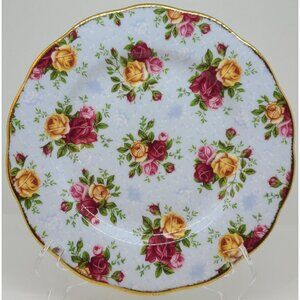 Vintage 2002 Royal Albert Old Country Roses Blue Damask Salad Plate Bone China